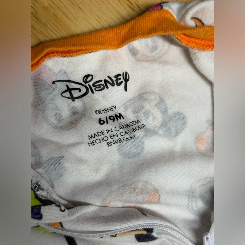 6-9 months- Disney Halloween Themed Kids One Piece‎ - White and Orange